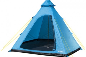 571129 4 Person Tipi Tent Ocean Blue Easy Storage Camping Sleepovers